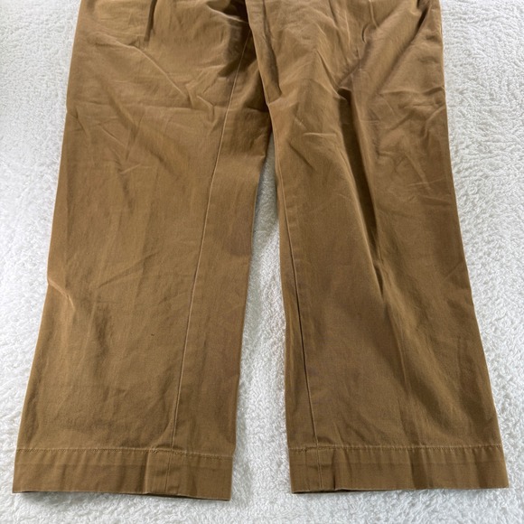 VTG Polo Ralph Lauren Mens 38x30 Brown Tan Ethan Pants Chino Pleated Casual - Picture 2 of 11